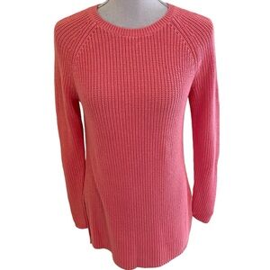 J. Jill Coral Shaker Knit Cotton Blend Sweater XS